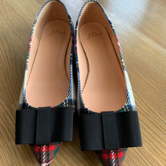 SOLD J. Crew Pointed-toe flats in snowy Stewart tartan - Picture 4 of 15